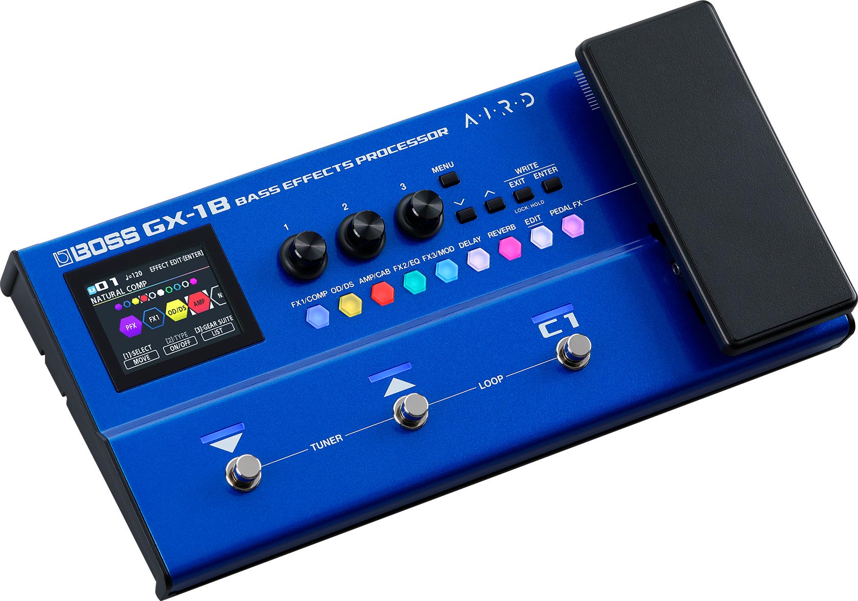 Boss GX-1B bass multi-effects processor pedal — rear connector view