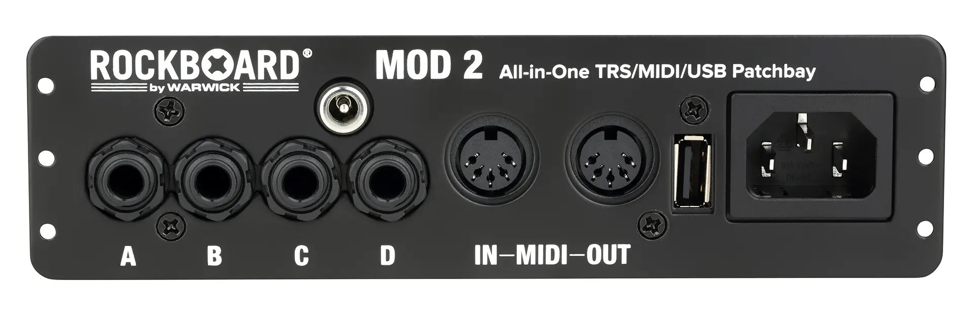 New RockBoard MOD 2 V2 All-in-One TRS, MIDI, IEC, DC & USB Patchbay for Pedal Boards