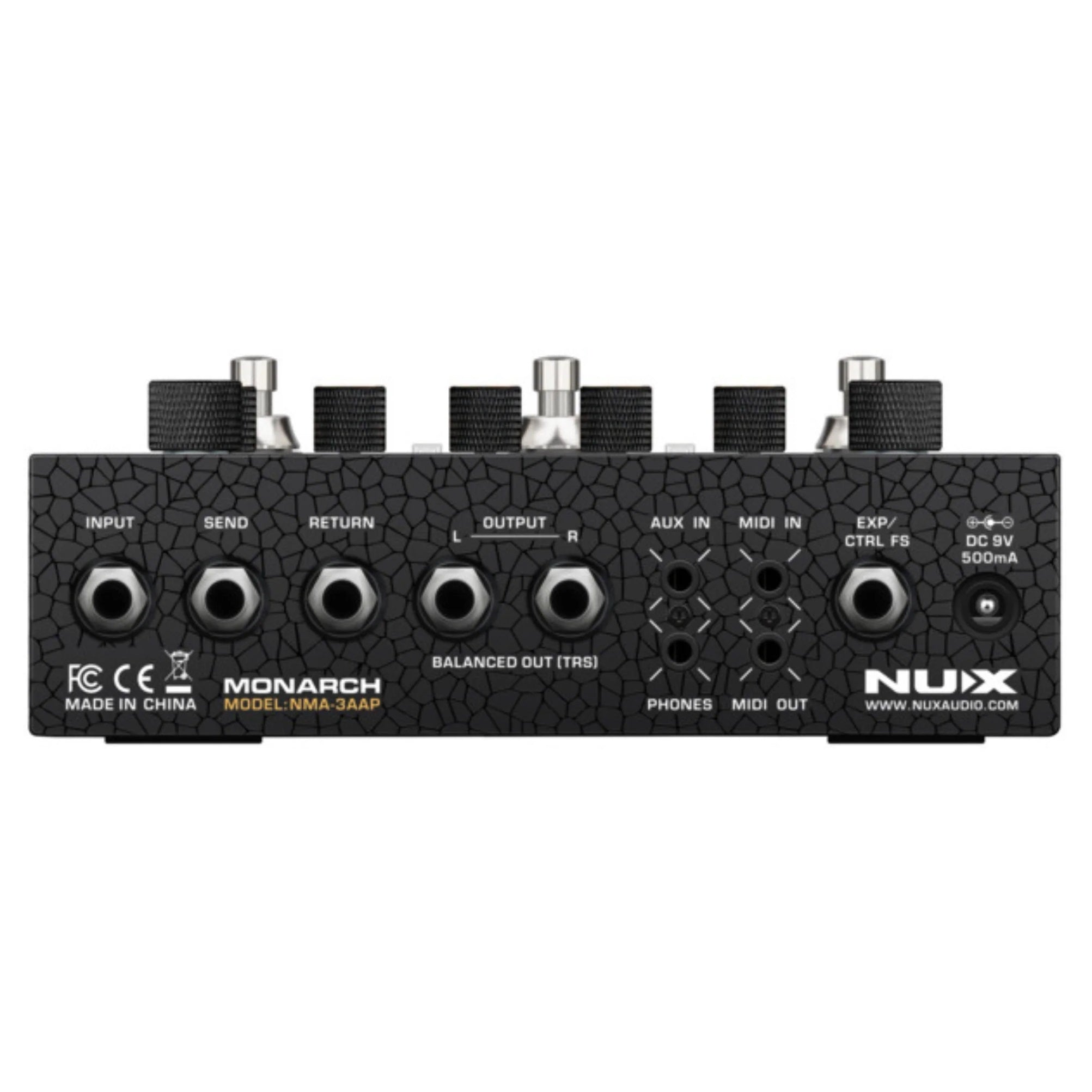 NUX Amp Academy Stomp — rear panel inputs and outputs