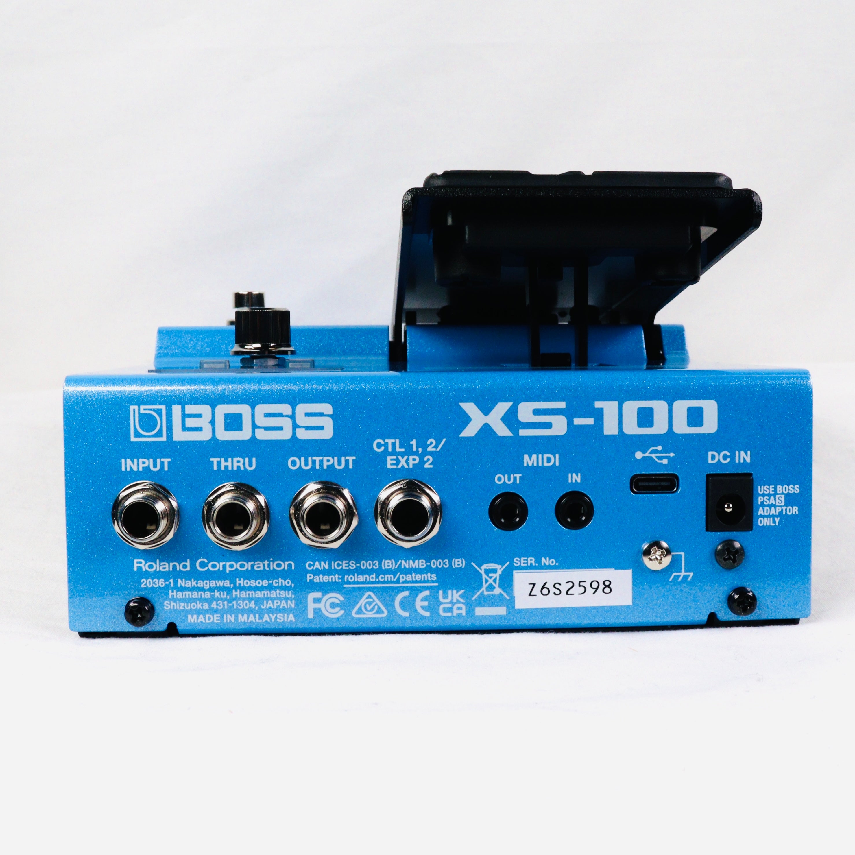 Boss XS-100 Poly Shifter pedal — underside view
