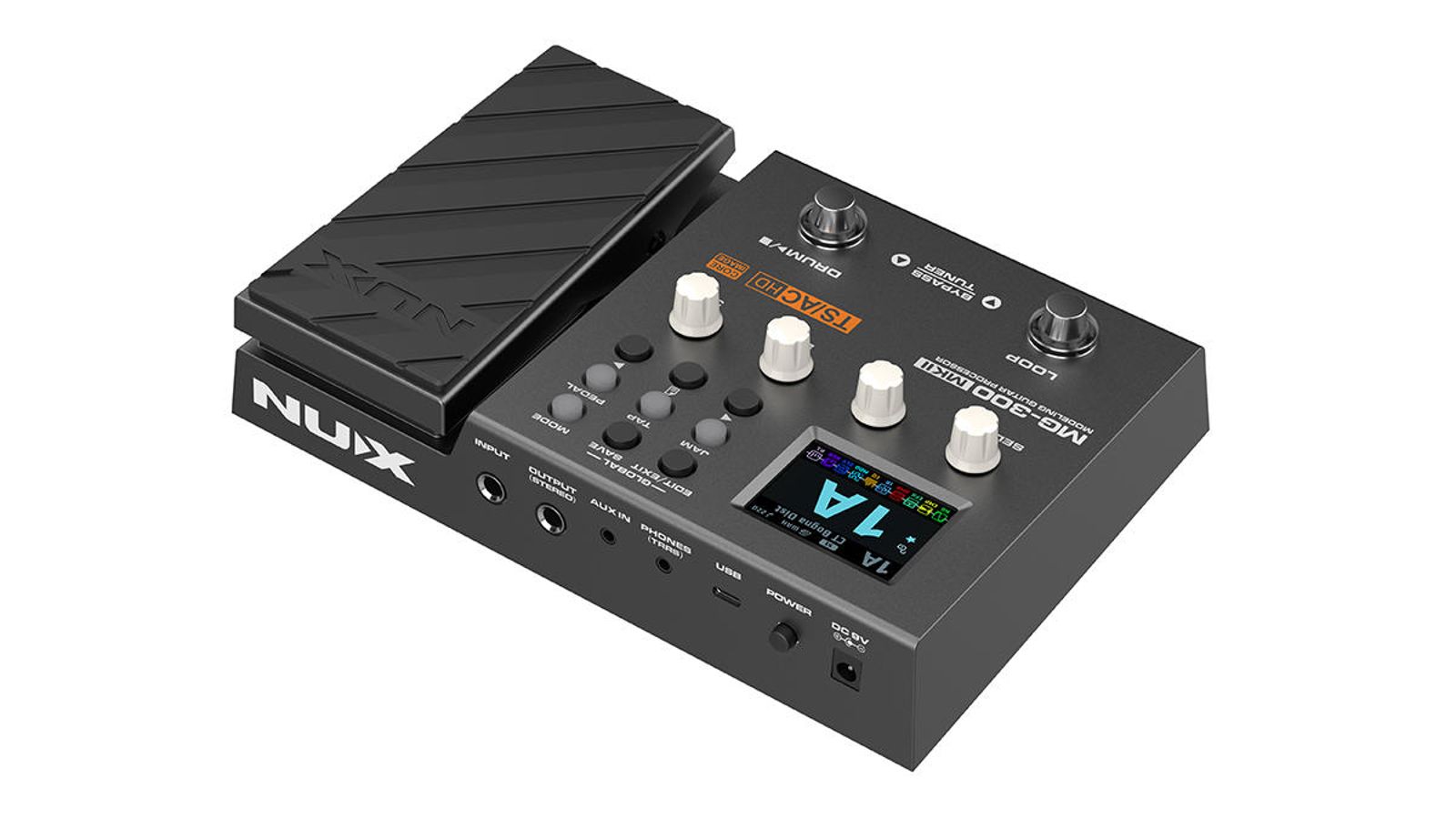 Used NUX MG-300 MKII guitar processor — rear I/O ports