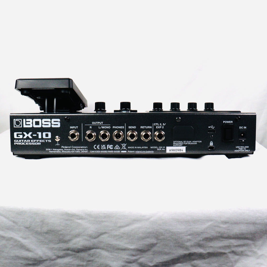 Used Boss GX-10 multi-effects processor — top down full view