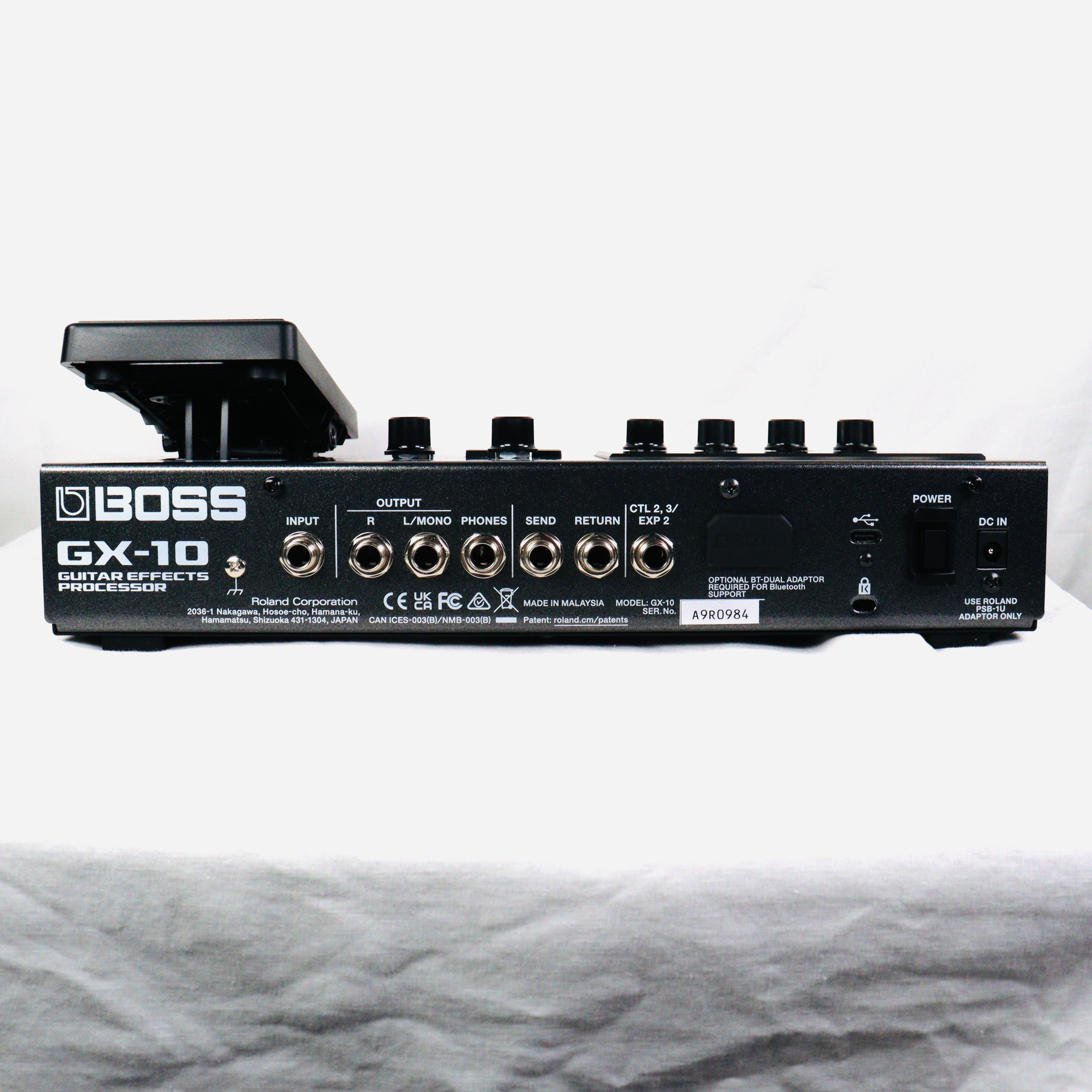 Used Boss GX-10 multi-effects processor — top down full view
