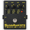 Tech 21 SansAmp GT2 tube amp emulator guitar pedal — black enclosure top control view
