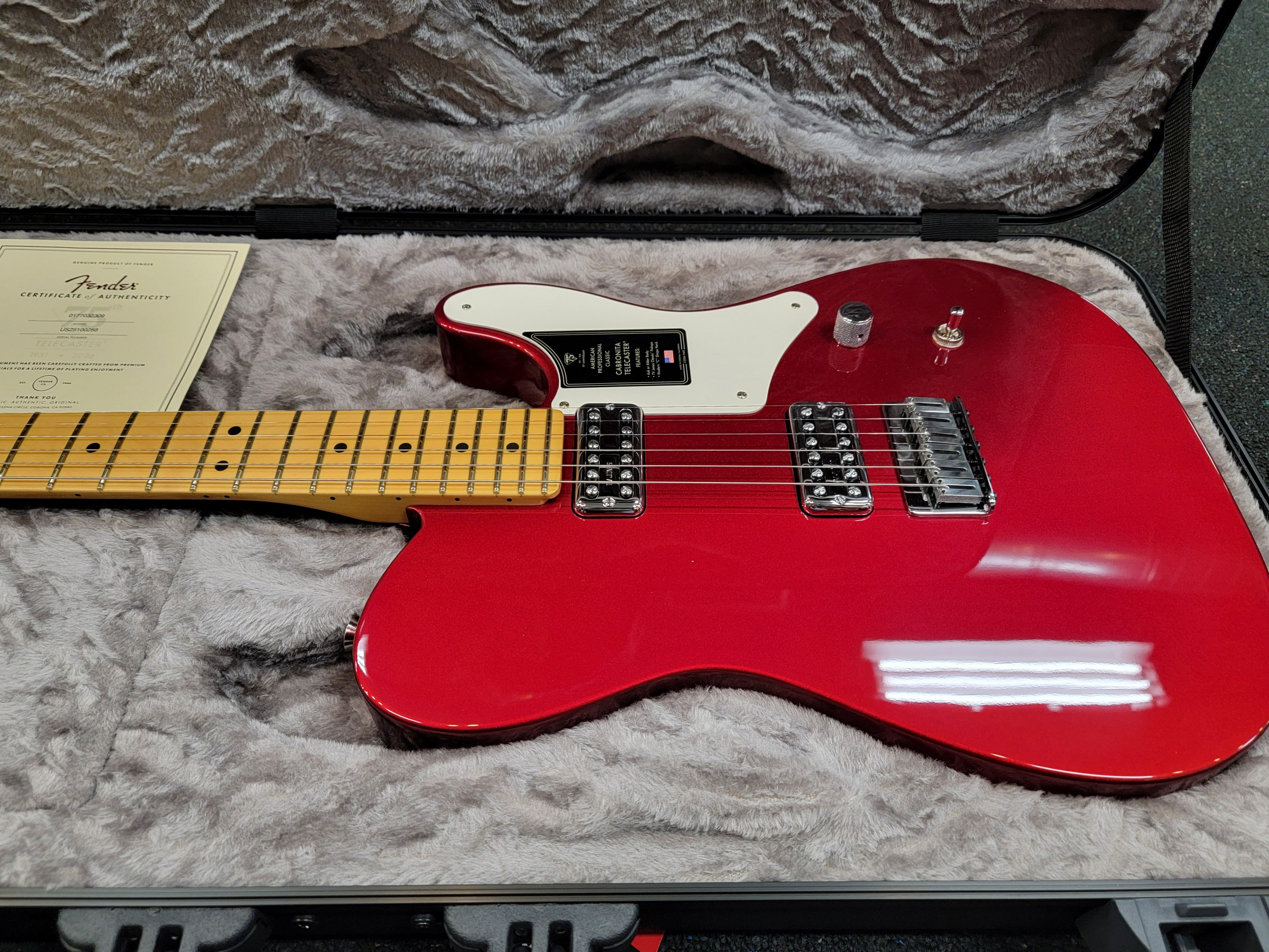 Fender 75th Anniversary American Professional Classic Cabronita Telecaster Candy Apple Red, Case, Free Shipping!