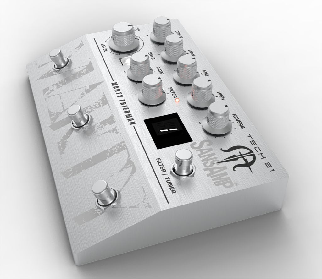 Tech 21 Marty Friedman MF1 SansAmp preamp pedal — footswitches and connections