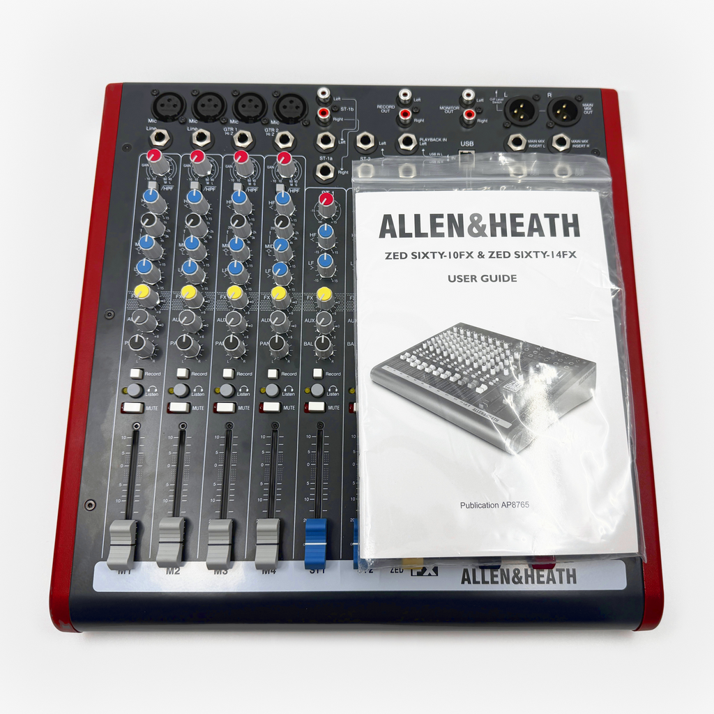 Used Allen & Heath ZED60-10FX 10-Channel Analog Mixer/2x2 USB Audio Interface