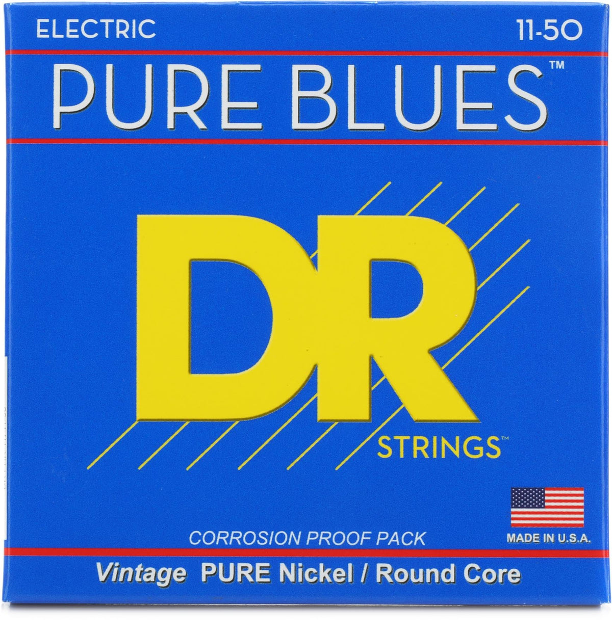 New DR Strings Pure Blues PHR-11 Pure Nickel Electric Guitar Strings, Heavy (.011-.050)