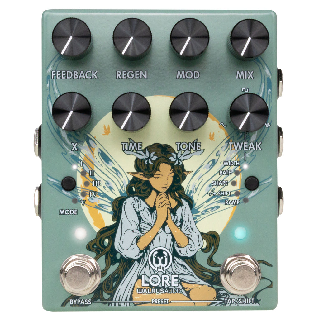 New Walrus Audio Lore MKII Stereo Reverse Soundscape Generator Pedal Green