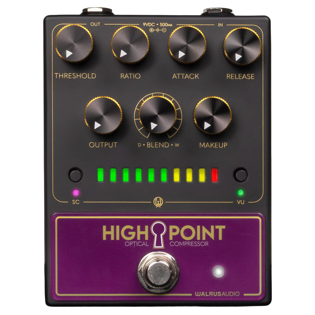 Walrus Audio Highpoint compressor - 10-LED VU meter array top view