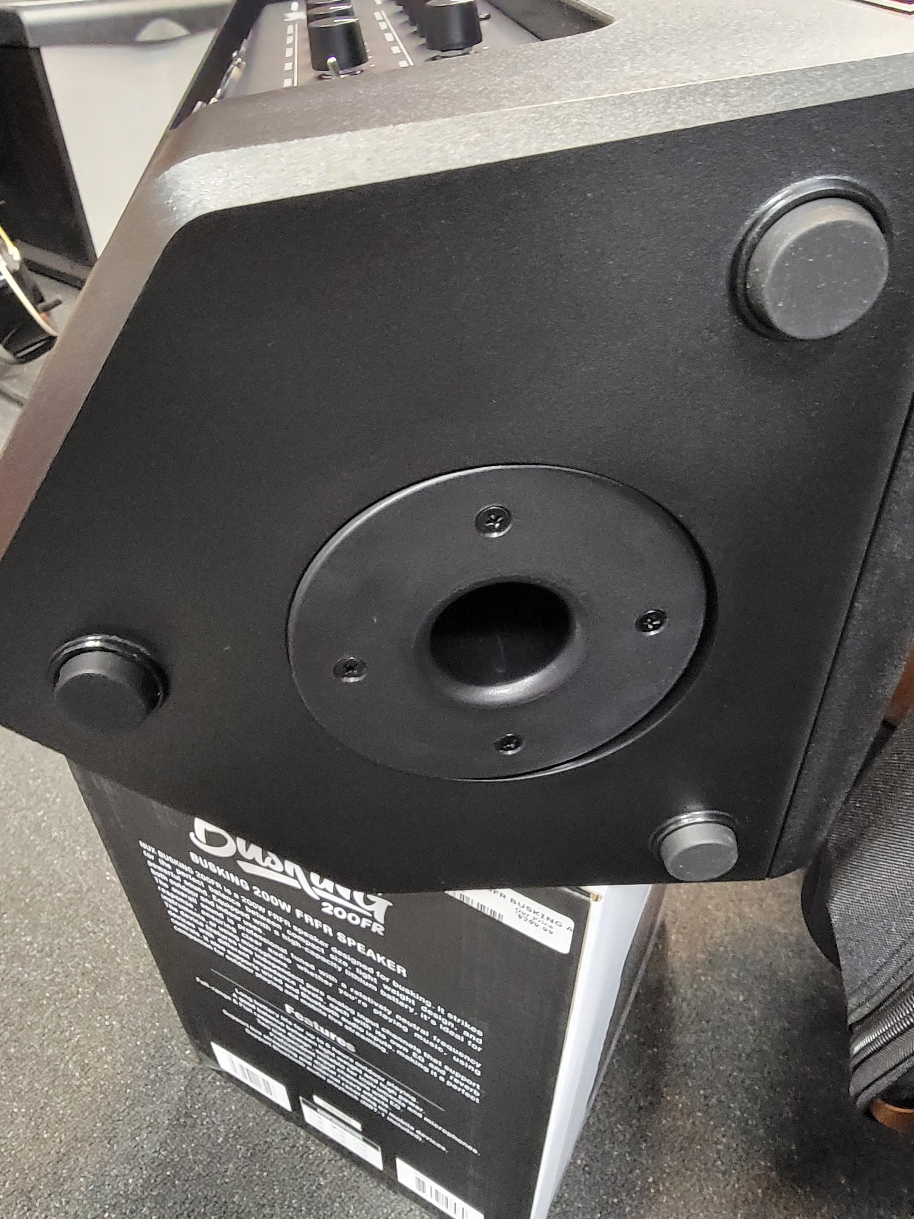NUX Busking 200FR portable PA speaker — rear view