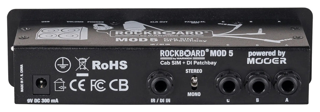 New RockBoard MOD 5 Cab SIM & DI Patchbay for Pedal Boards