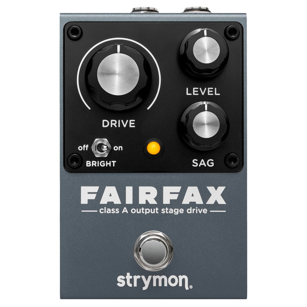 Strymon Fairfax Class A drive pedal — gray enclosure, black control panel