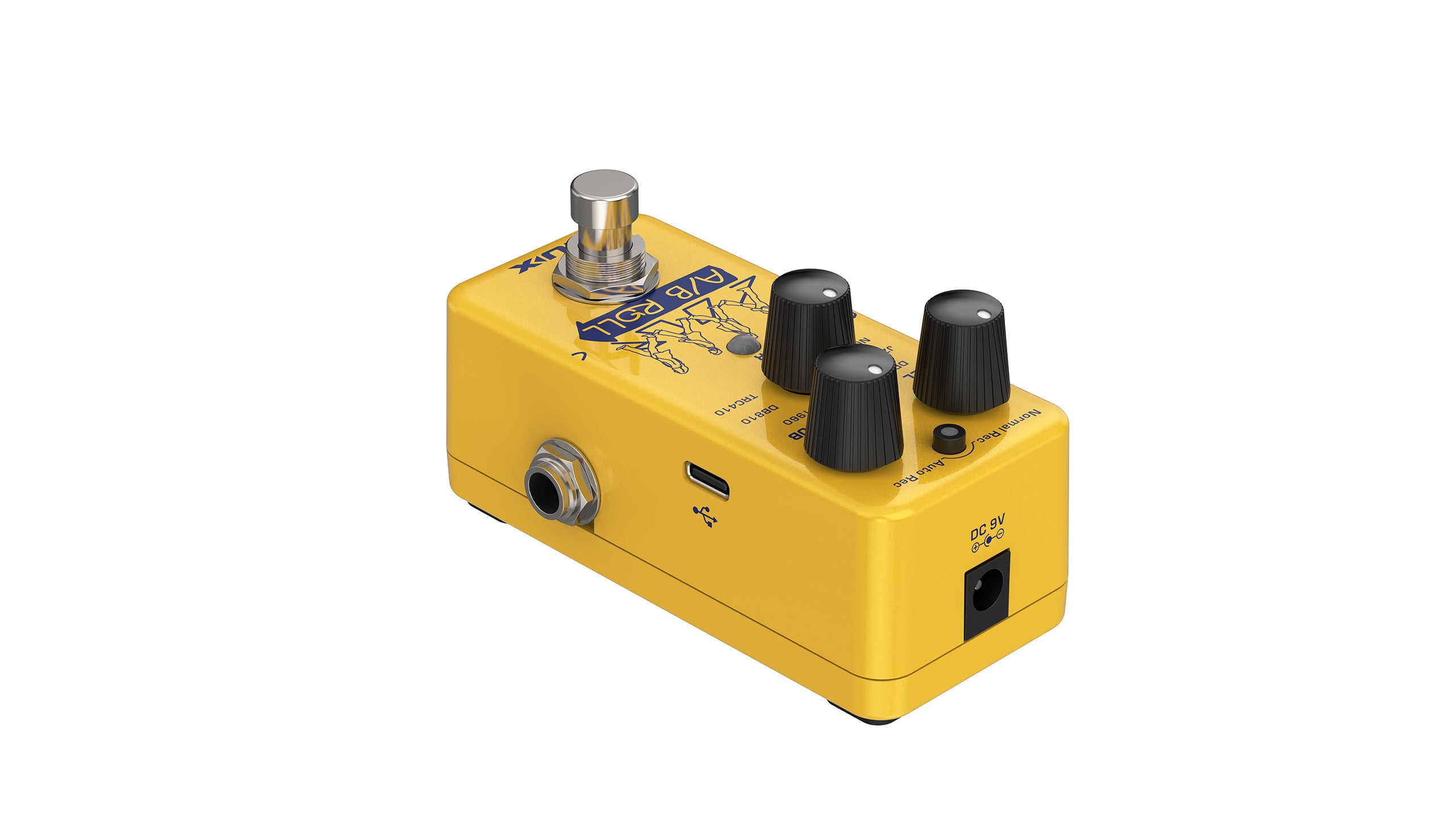 NUX NOL-1 A/B Roll pedal — USB-C and headphone ports