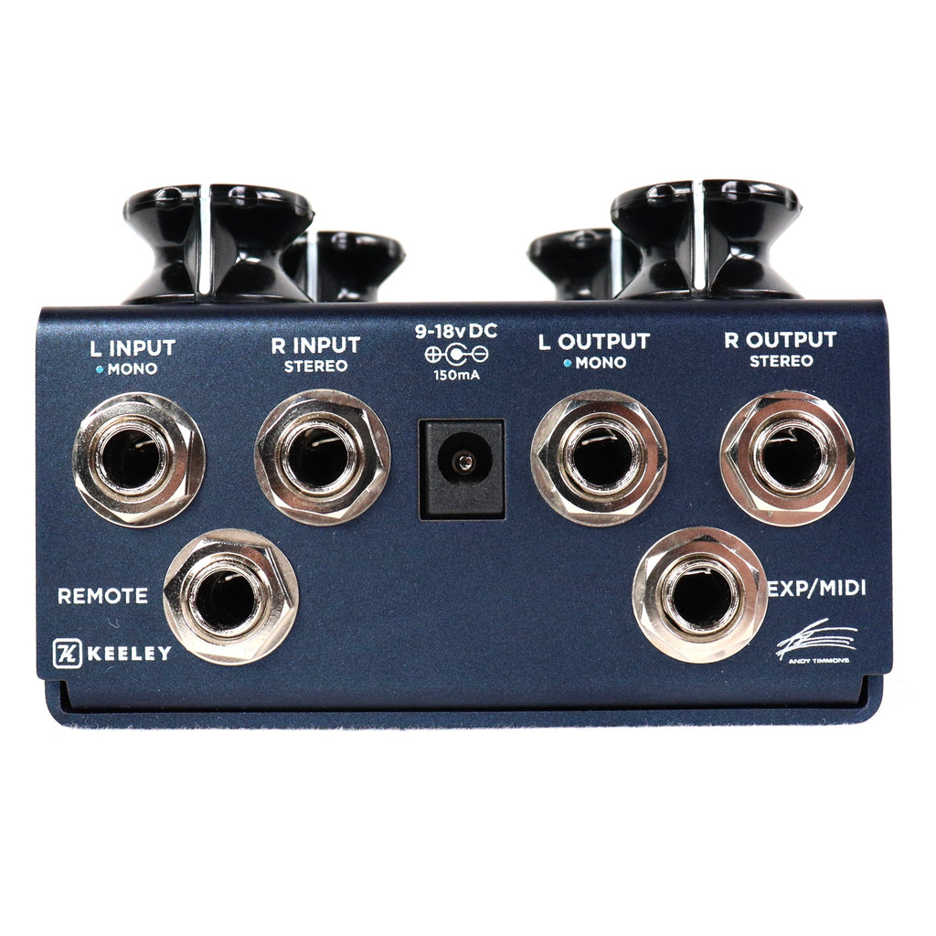 Used Keeley Nocturne reverb pedal — close-up of Keeley logo
