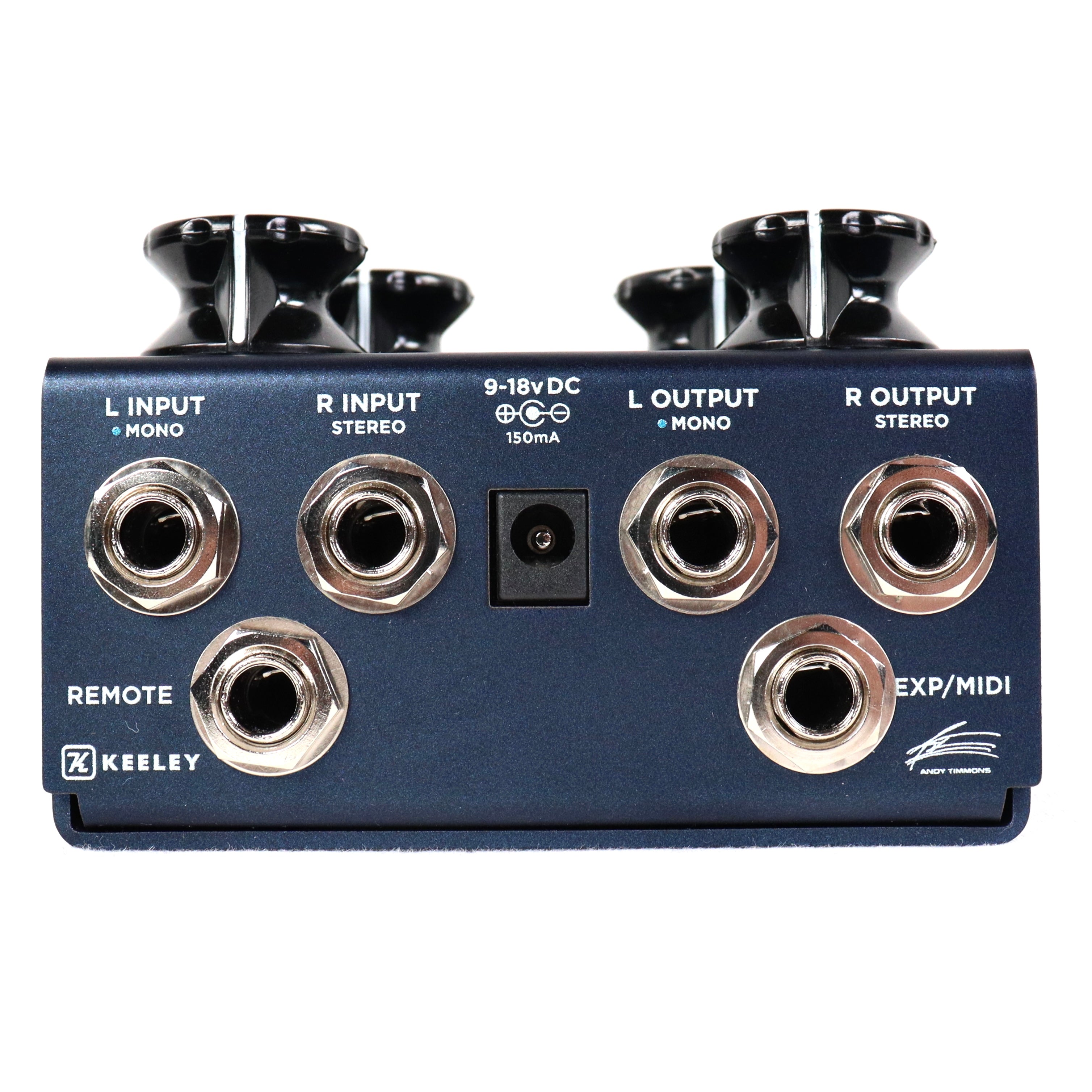 Used Keeley Nocturne reverb pedal — close-up of Keeley logo