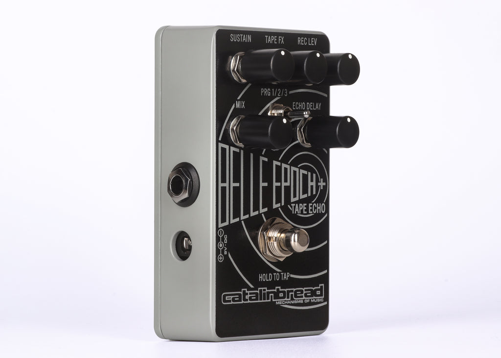 Catalinbread Belle Epoch+ tape echo delay pedal — side view input jack