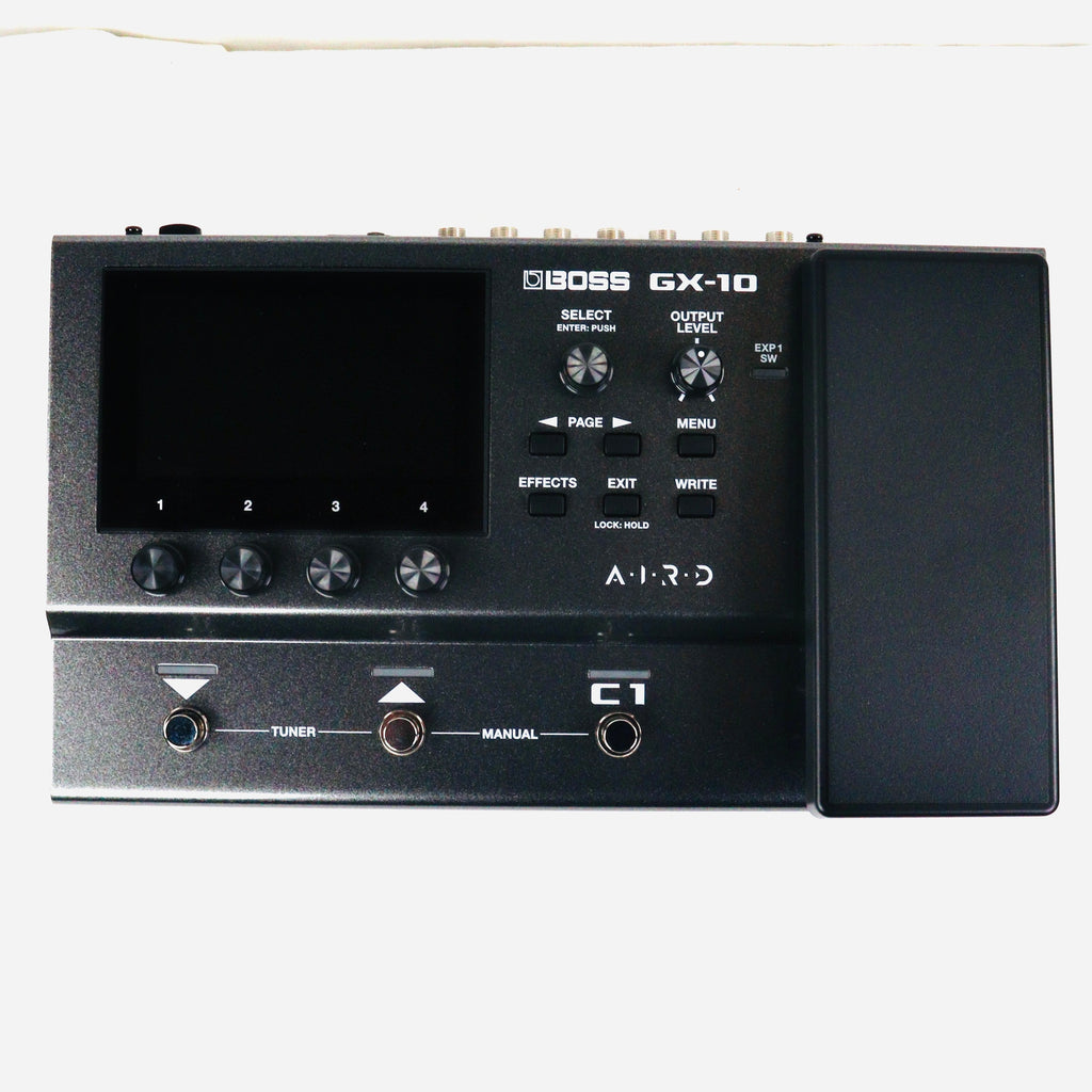 Used Boss GX-10 multi-effects processor — controls and expression pedal close-up