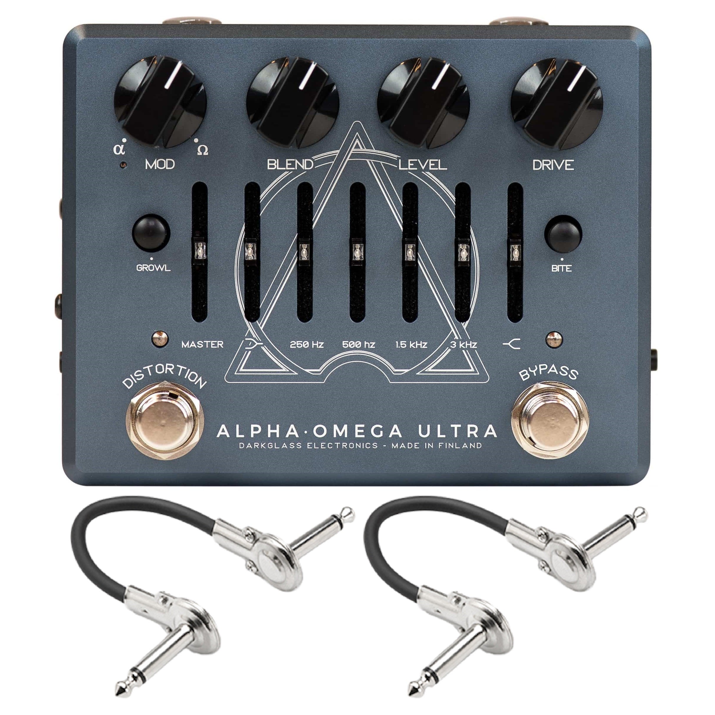 New Darkglass Alpha Omega Ultra V2 black bass preamp pedal, top view