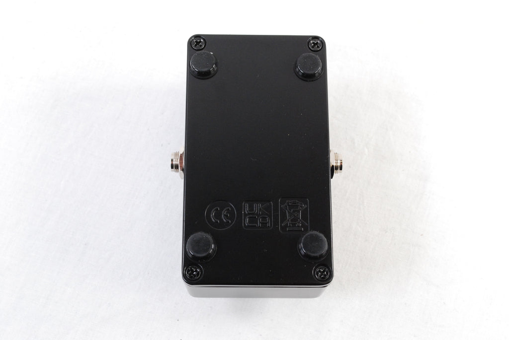 Electro-Harmonix Satisfaction Plus fuzz pedal — angled view