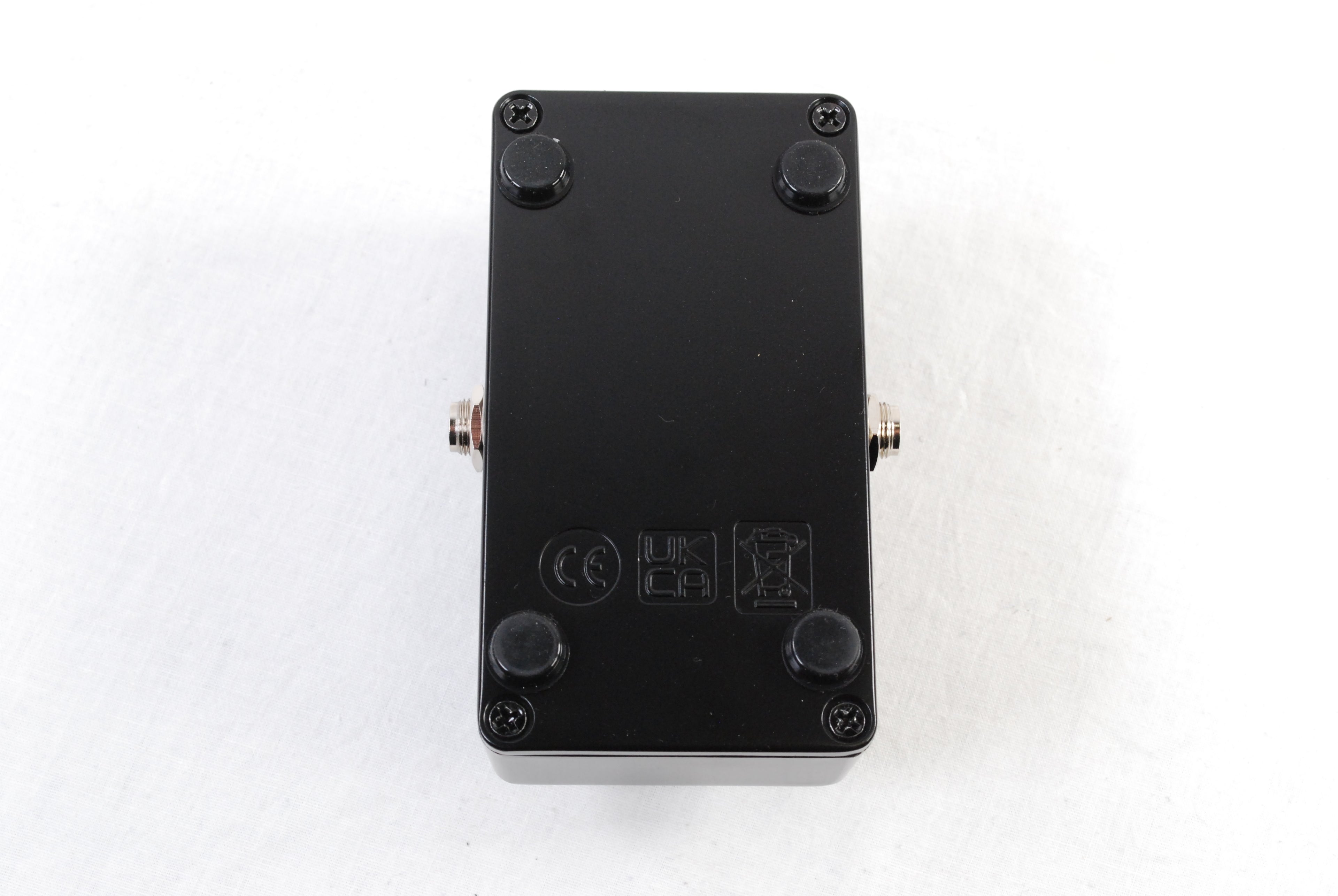 Electro-Harmonix Satisfaction Plus fuzz pedal — angled view