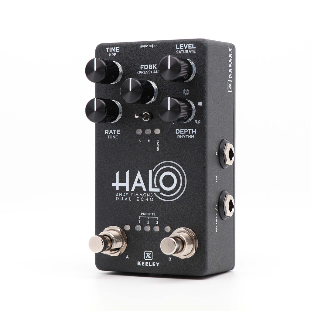 Keeley HALO Andy Timmons dual echo delay pedal - hero left angle