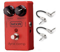 MXR M102 Dyna Comp compressor guitar pedal — red enclosure with two included patch cables