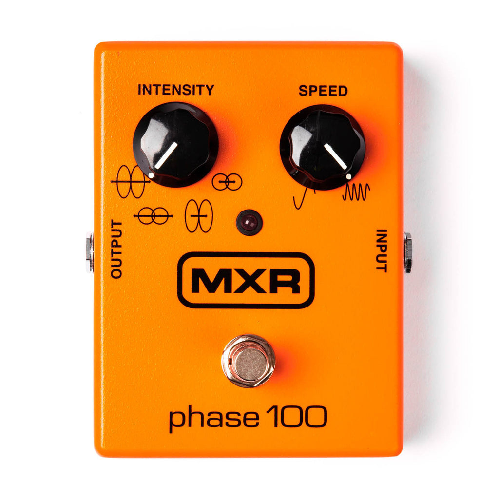 MXR M107 Phase 100 phaser pedal — front view of orange enclosure