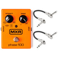 MXR M107 Phase 100 phaser pedal — orange enclosure with two patch cables