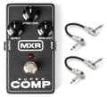 MXR M132 Super Comp compressor guitar pedal — black with two patch cables