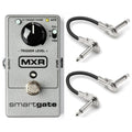 MXR M135 Smart Gate silver noise gate guitar pedal with two patch cables