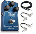 MXR M288 Bass Octave Deluxe pedal - blue enclosure with included guitar and patch cables