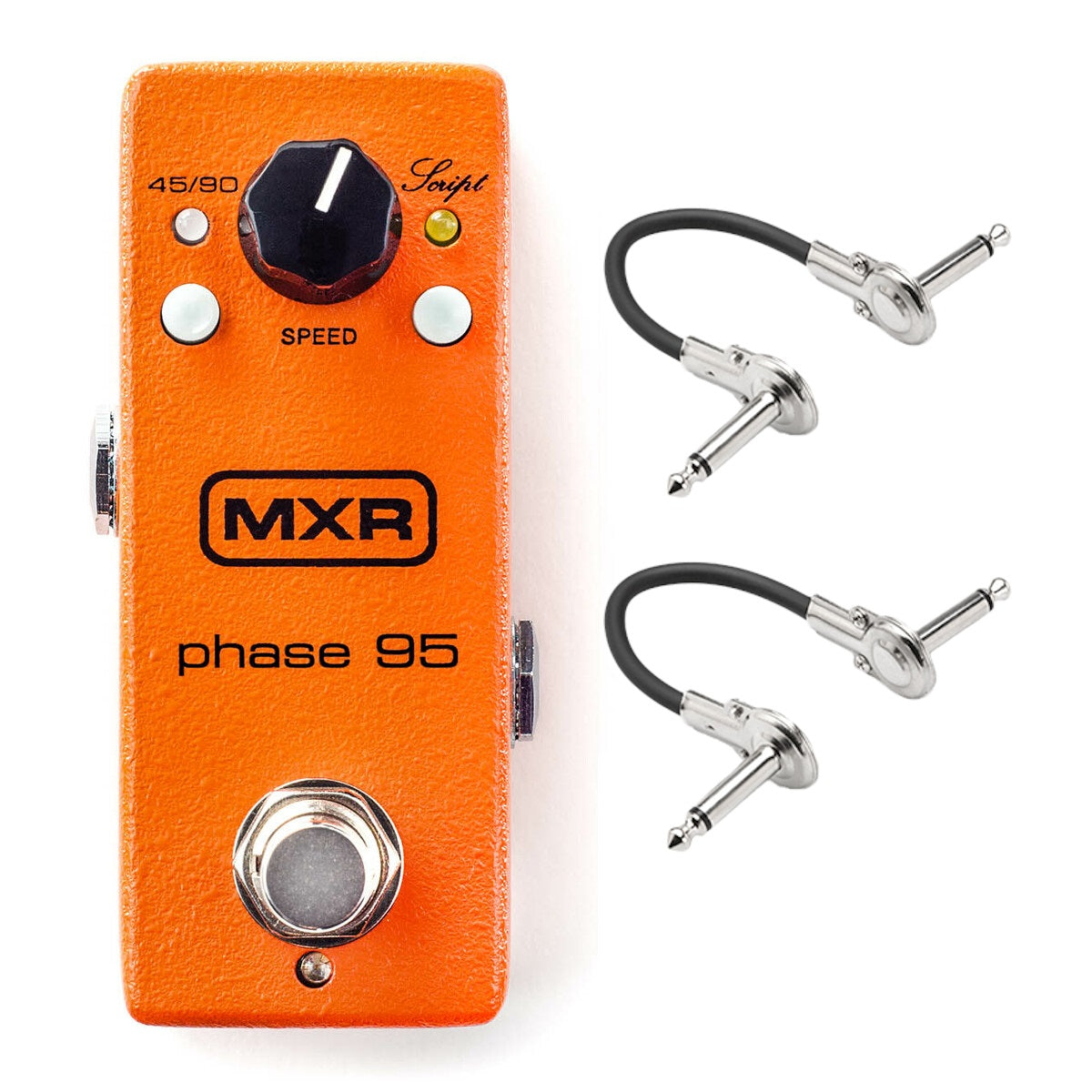 MXR M290 Phase 95 Mini Phaser Guitar Pedal - Orange Enclosure with Hosa Patch Cables