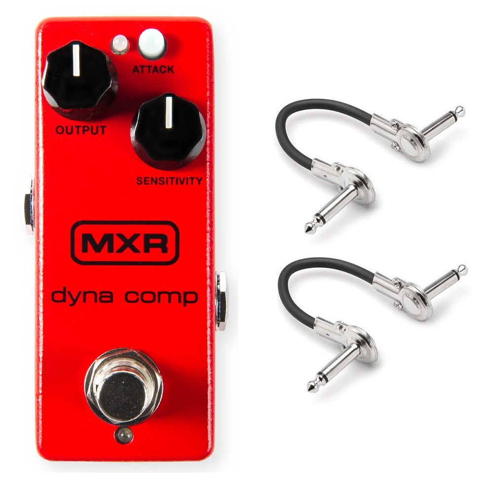 MXR M291 Dyna Comp Mini compressor pedal — red, with included Hosa patch cables