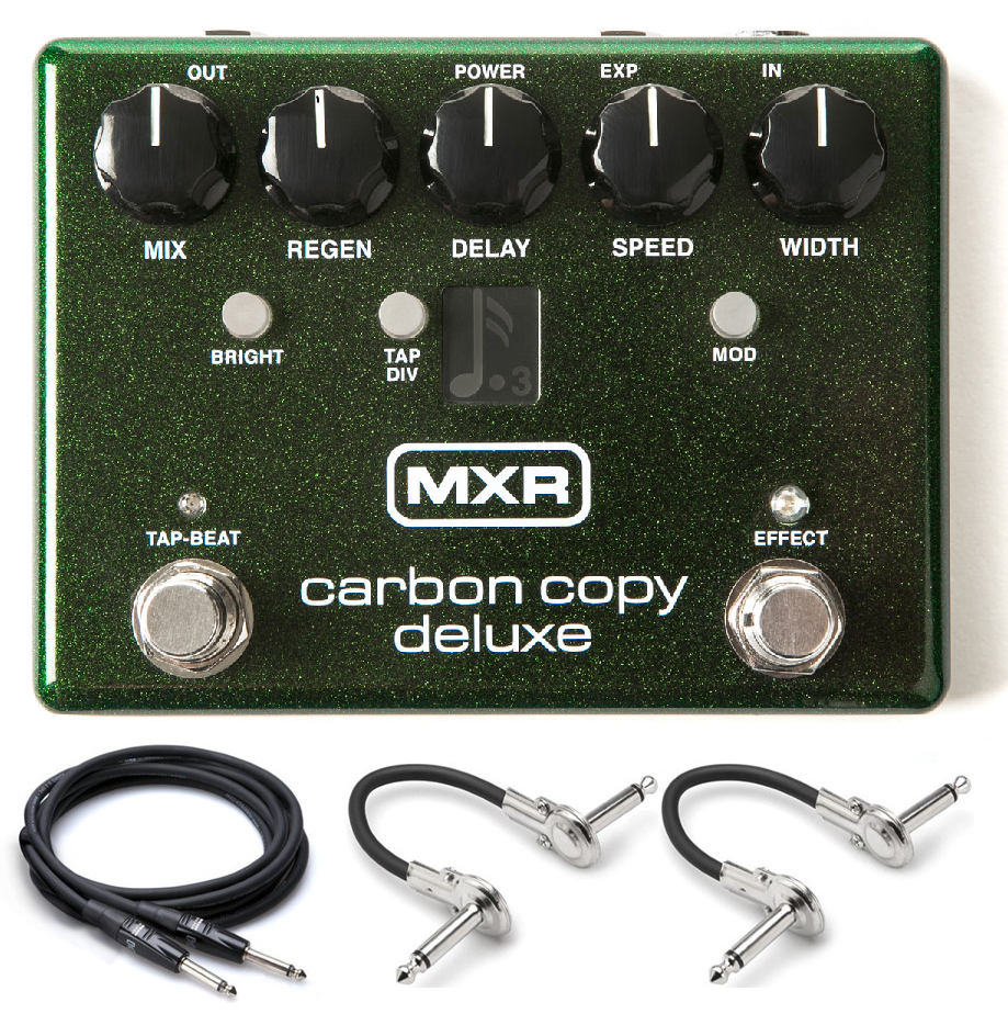 MXR M292 Carbon Copy Deluxe delay pedal - green enclosure with cables