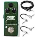 MXR M299 Carbon Copy Mini analog delay pedal — green, with cables