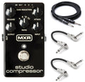 MXR M76 Studio Compressor pedal in black with included instrument and patch cables
