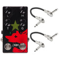 JAM Pedals Red Muck Bass fuzz pedal — black enclosure with red bear, two Hosa patch cables