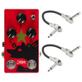 JAM Pedals Red Muck MK.II fuzz pedal — red enclosure with two Hosa patch cables
