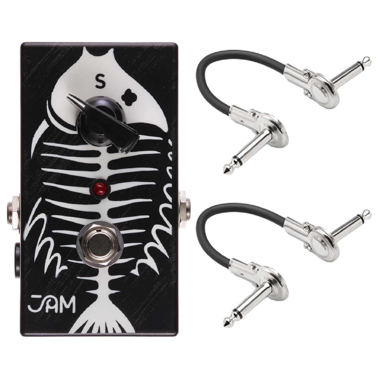 JAM Pedals Ripple Bass black 2-stage phaser pedal with included cables