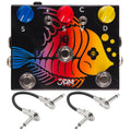 JAM Pedals Ripply Fall Bass dual chorus phaser pedal — black enclosure with fish art, two patch cables