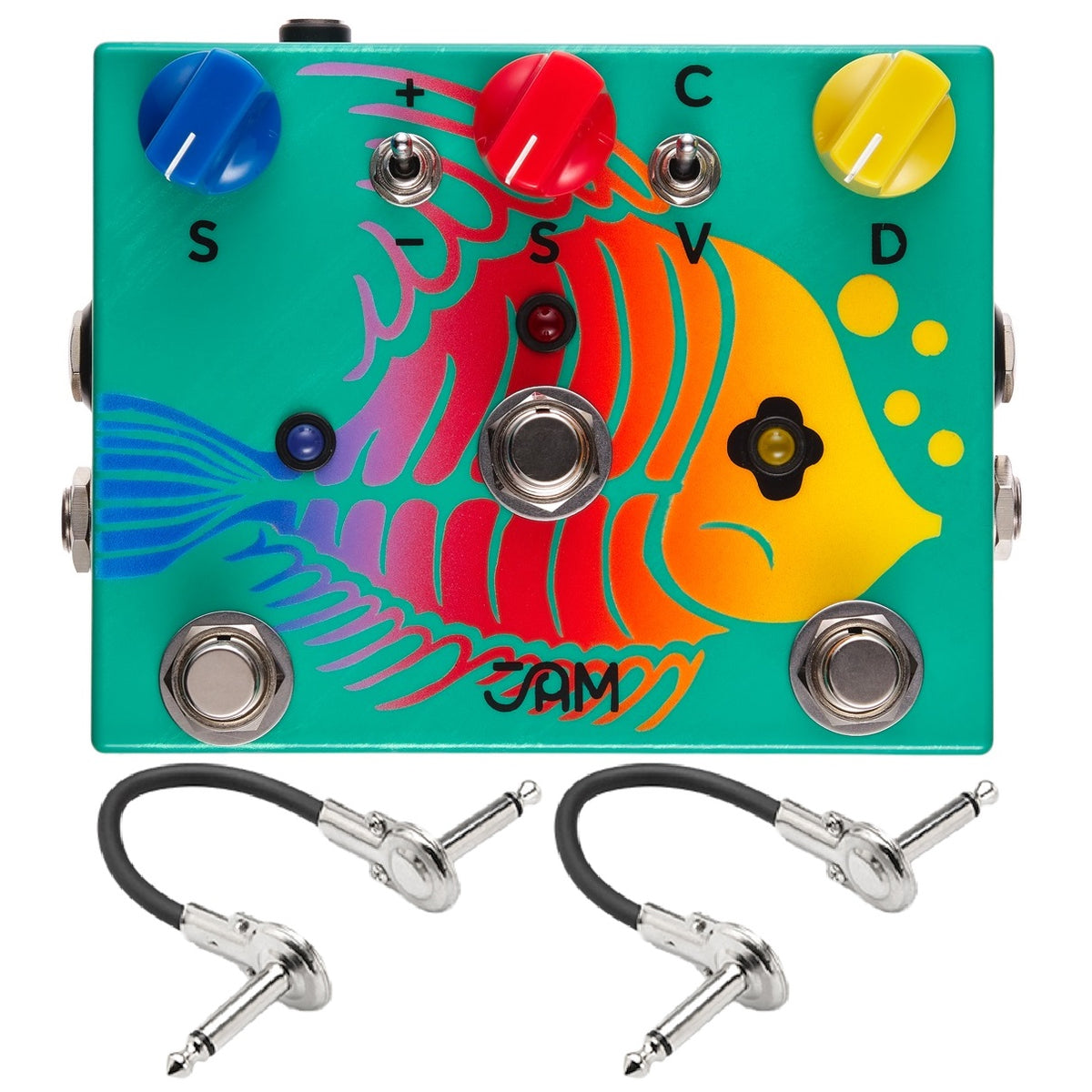 JAM Pedals Ripply Fall green chorus phaser pedal with included cables