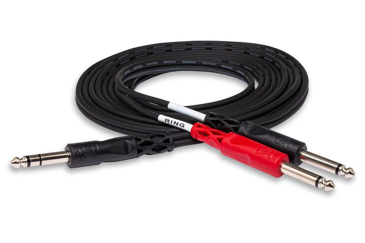 Hosa STP-202 Insert Cable (1/4 in TRS to Dual 1/4 in TS, 2 m)
