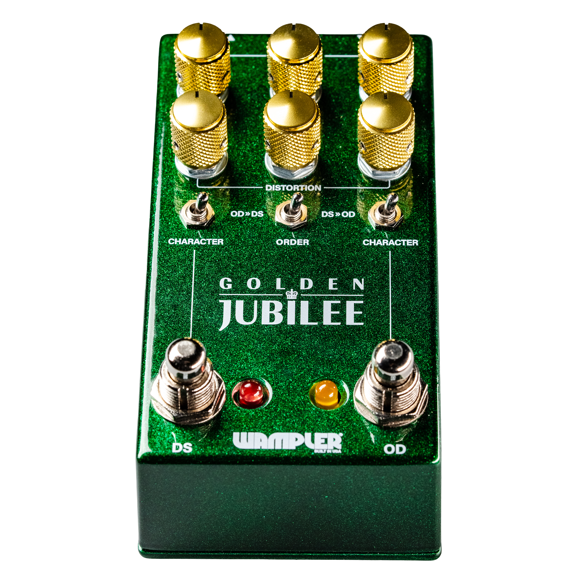Wampler Golden Jubilee overdrive distortion pedal - side profile view