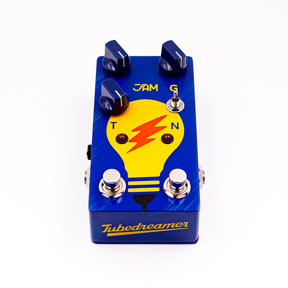 JAM Pedals TubeDreamer mk.2 overdrive pedal — footswitch close up