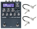 Boss IR-200 amp and IR cabinet pedal — top view with knobs and included patch cables