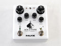 Used NUX NDO-5 Ace of Tone dual overdrive pedal — white enclosure top view