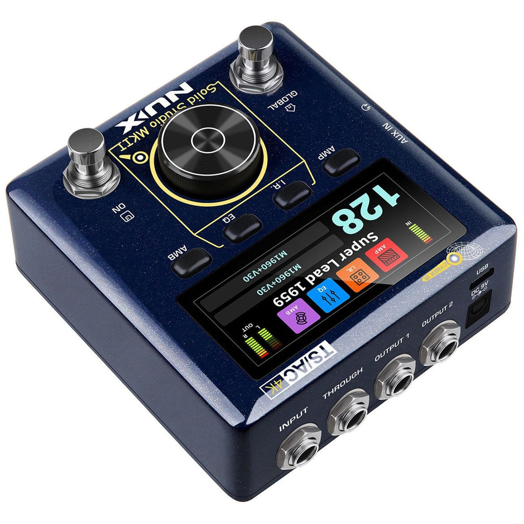 NUX NSS-6 Solid Studio MKII preamp pedal — detail of display and routing