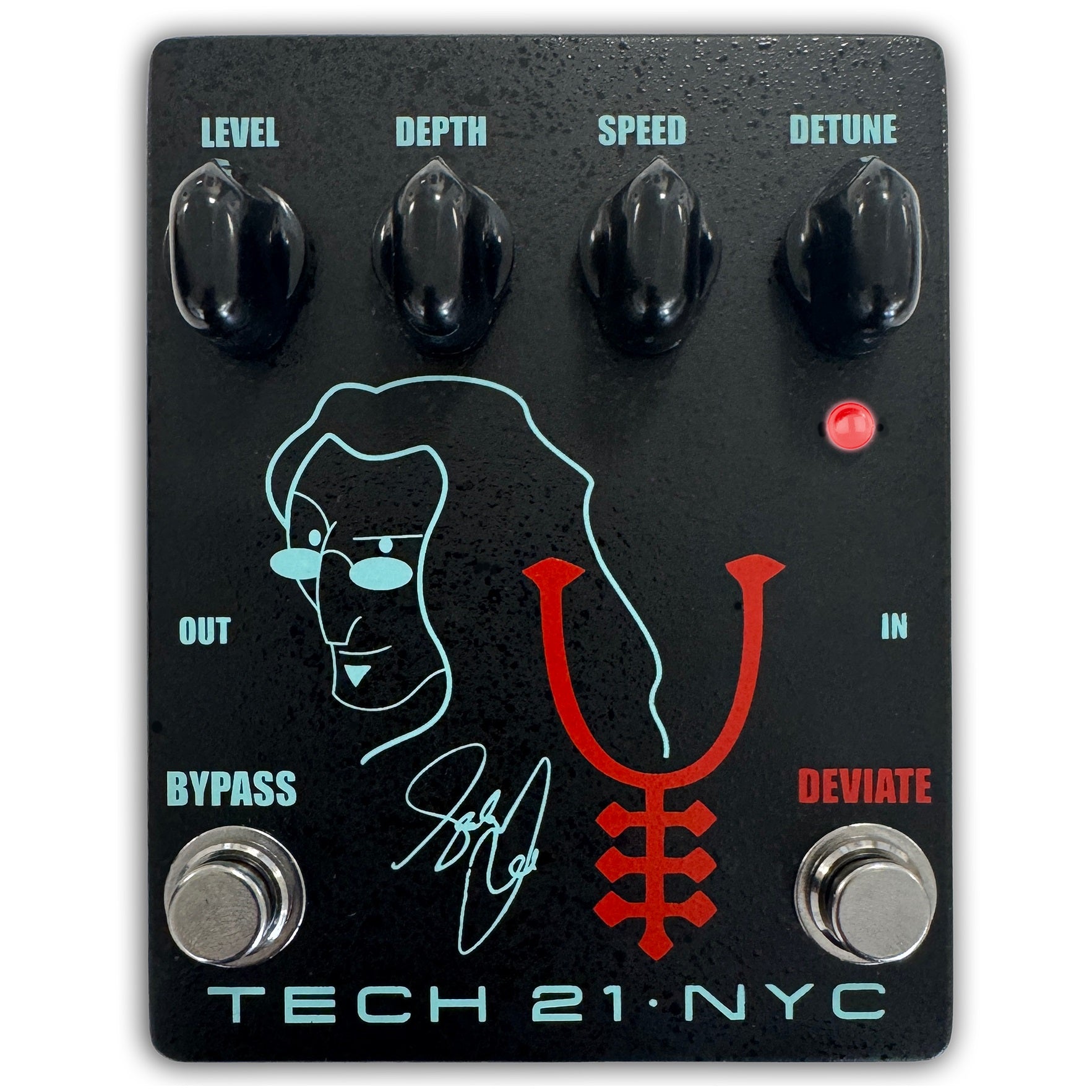 Tech 21 Geddy Lee Amalgamation bass chorus pedal — black top view with controls