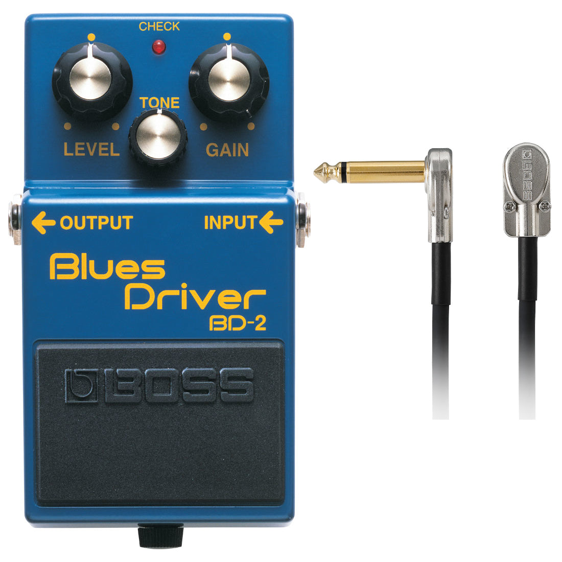 Boss BD-2 Blues Driver overdrive pedal with included patch cable